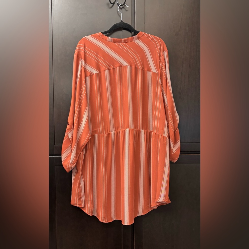 Torrid Emma Babydoll Tunic Top Orange Size 5x - Picture 2 of 11